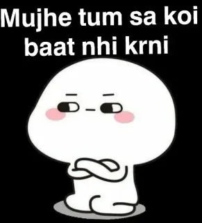 😏 d0202c02 Mujhe tum sa koi baat nhi krni Cartone animato, Carino, Personaggio, Espressione, Arrabbiato, Posa whatsapp sticker