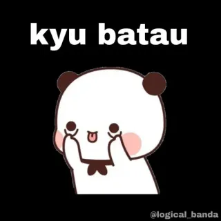 🤪 edd42ad1 kyu batau carino, panda, adesivo, divertente, espressione, cartone animato whatsapp sticker