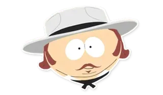 🧐 17ce1b01 PC Principal South Park PC Principal, South Park, kartun, karakter, topi putih, kumis telegram sticker