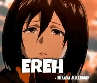 😞 7d34b3da Mikasa Ackerman Attack on Titan EREH Anime, Triste, Llorando, Mikasa, Ereh whatsapp sticker
