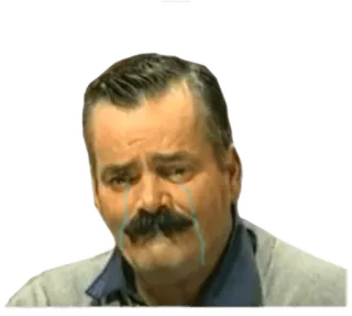 😢 7859308d 泣く, 悲しい, 動揺, 感情, 男, 口ひげ telegram sticker