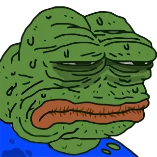 😒 6b221d2c Pepe the Frog meme, sad, frog, internet telegram sticker