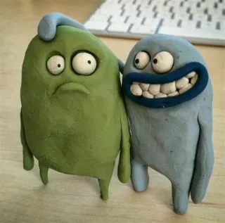 ❤ 6f938294 claymation, monsters, cartoon, figures, clay telegram sticker