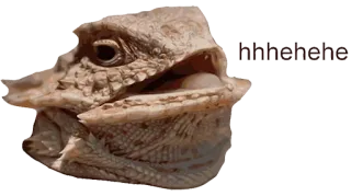 😏 defdb73e hhhehehe lizard, animal, reptile, laughing, happy telegram sticker