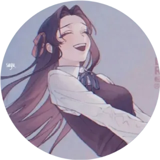 🙂 240cb9c7 donna, sorriso, felice, anime, cartone animato, illustrazione whatsapp sticker
