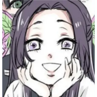 🙂 27e8f832 anime, personaggio, sorriso, cartone animato, donna, occhi viola whatsapp sticker