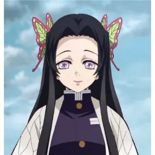 🙂 76374932 Kanae Kocho Demon Slayer Anime, Demon Slayer, Kanae Kocho, Personaggio, Manga, Farfalla whatsapp sticker