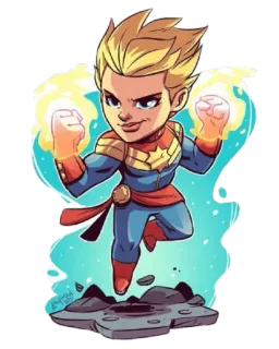 © 48ae2661 Captain Marvel ซูเปอร์ฮีโร่, มาร์เวล, กัปตันมาร์เวล, หนังสือการ์ตูน, ผู้หญิง, ฮีโร่ telegram sticker