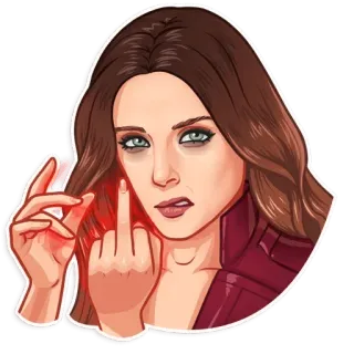 🖕 a2211cea Wanda Maximoff วันด้า แม็กซิมอฟ, สการ์เล็ต วิทช์, มาร์เวล, ซูเปอร์ฮีโร่, การ์ตูน telegram sticker