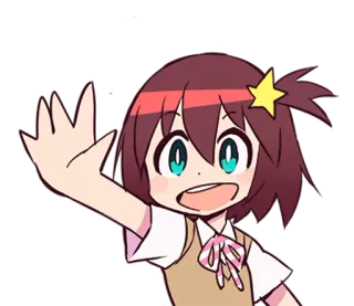 🙋 4799d937 动漫, 女孩, 可爱, 挥手, 卡通, 卡哇伊 telegram sticker