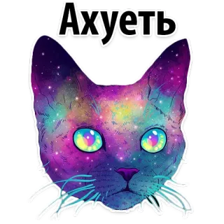 😏 90f3d1ce Ахуеть Katze, Galaxie, Aufkleber, Russisch, Beleidigend, Obszönität whatsapp sticker