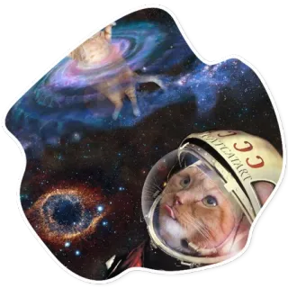 🚀 2783ad7a СССР kucing, luar angkasa, kosmos, galaksi, usss, cccp, astronaut, hewan telegram sticker