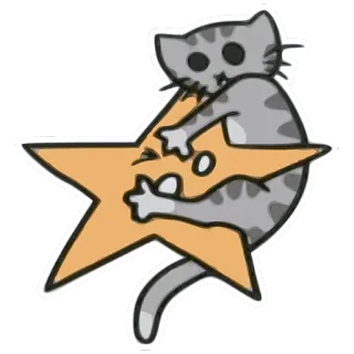 ⭐️ d8834f92 кот, звезда, палец вниз, стикер, мультфильм telegram sticker