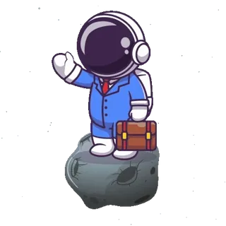 👋 46d71a76 宇航员, 太空, 月亮, 商务, 西装, 公文包 whatsapp sticker