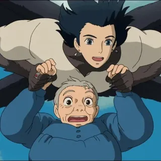 ⚜ c4e56edc Howl Howl's Moving Castle Anime, Fantasi, Petualangan, Ghibli, Howl's Moving Castle, Animasi telegram sticker