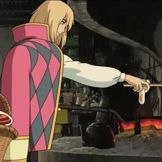 🐇 fdf9722b Howl Howl's Moving Castle Anime, Memasak, Sihir, Ghibli, Fantasi, Perapian telegram sticker