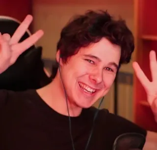 🌟 f56469f9 мужчина, улыбающийся, мир, молодой, брюнетка, счастливый telegram sticker