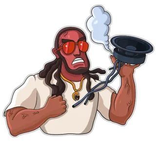 😡 3e4c6c0d 男人, 演讲者, 太阳镜, 沮丧, 卡通, 生气 telegram sticker