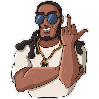 🖕 4f4a5eca 中指, 冒犯手势, 男人, 卡通, 眼镜, 珠宝 telegram sticker