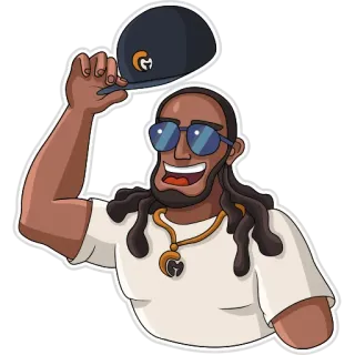 ✋ 58236248 男人, 帽子, 太阳镜, 卡通, 角色, 项链 telegram sticker