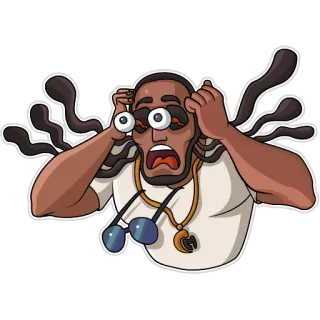 😱 a9b212b9 卡通, 震惊, 担心, 恐慌, 夸张, 害怕, 卡通人物 telegram sticker