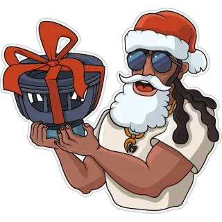 🎁 ab9e6efe 圣诞老人, 圣诞节, 礼物, 庆祝, 节日, 冬天 telegram sticker