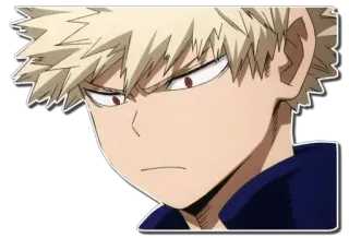 😕 4ced5286 Katsuki Bakugo My Hero Academia Anime, Manga, Héros, Colère, Cheveux hérissés telegram sticker