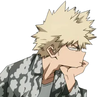 😒 bc7e8e66 Katsuki Bakugo My Hero Academia Anime, Garçon, Blond, Héros, Sérieux telegram sticker