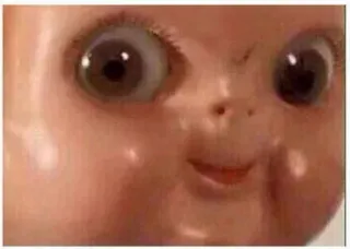 😒 6d940757 effrayant, poupée, yeux, peur, bébé telegram sticker