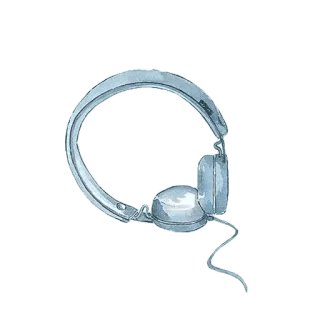 🎧 10c13fa0 fones de ouvido, música, áudio, aquarela, tecnologia, ouvindo telegram sticker