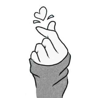 💛 21824364 coração com os dedos, amor, coração, gesto, coração coreano, mão telegram sticker
