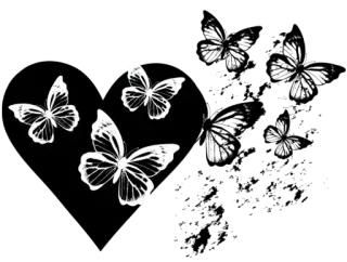 〰 81fe769d borboleta, coração, silhueta, natureza, inseto, amor telegram sticker