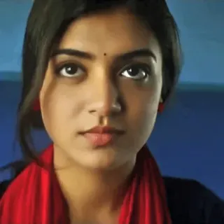 😛 e1cc7beb 女人, 印度, 肖像, 严肃, 围巾 telegram sticker