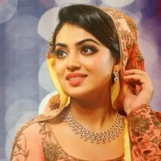 🥰 e5bccb1a 女人, 肖像, 头巾, 项链, 耳环 telegram sticker