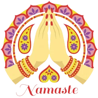 🙏 6c0f071c Namaste namaste, doa, salam, hindu, india, tangan, spiritual whatsapp sticker