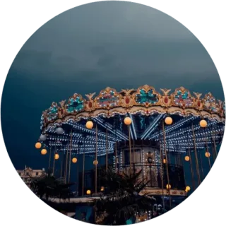 🌃 c9e9881d komidi putar, taman hiburan, malam, lampu, pasar malam, perjalanan whatsapp sticker