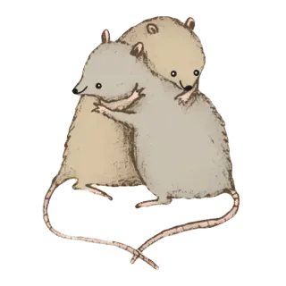 🐭 d4fb0cbc tikus, tikus, binatang, peluk, persahabatan, imut whatsapp sticker