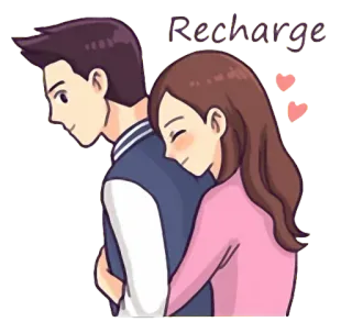 😍 0e892402 Recharge пара, любовь, объятие, подзарядка, привязанность, романтика telegram sticker