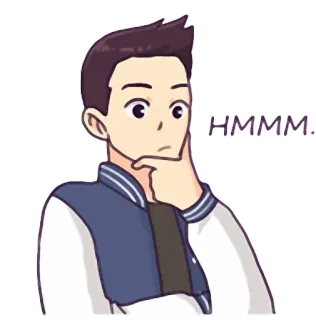 🤔 2ce5b346 HMMM... думает, мультик, хмм, задумался, любопытный telegram sticker