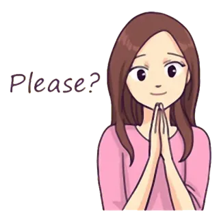 🙏 3829269d Please? мультфильм, женщина, просьба, вежливый, умоляющий telegram sticker