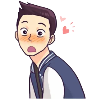 😍 3e4859f3 мультфильм, любовь, наклейка, румянец, сердце telegram sticker