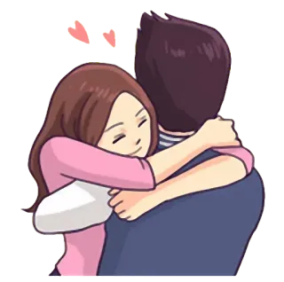 ❤ 5e3a2ed0 пара, объятия, любовь, нежность, мультфильм, эмоции telegram sticker