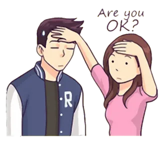 🤕 7ebb47d0 Are you OK? беспокойство, уход, температура, болен, болен, вопрос telegram sticker