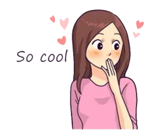 😍 8d1bfd55 So cool девушка, круто, сердечки, мультфильм, женщина, аниме telegram sticker