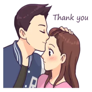 🙏 95fc8b5b Thank you любовь, пара, мультфильм, поцелуй, нежность telegram sticker