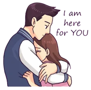 😢 96a058f7 I am here for YOU объятие, утешение, эмпатия, поддержка, любовь, дружба telegram sticker