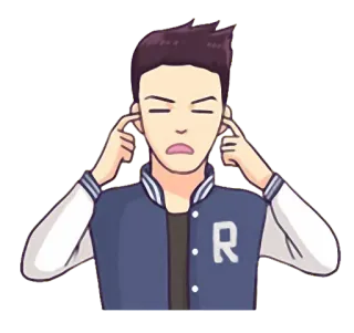 😕 a97109e3 мультфильм, персонаж, уши, пальцы telegram sticker