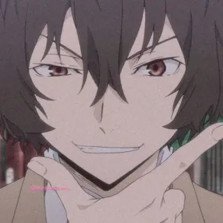 🍷 a0771454 Dazai Osamu Bungou Stray Dogs Anime, Cartone animato, Dazai, Bungou Stray Dogs, Sorrisetto, Personaggio whatsapp sticker
