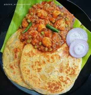 🤩 00705794 nourriture, cuisine indienne, paratha, paneer, curry, petits pois telegram sticker