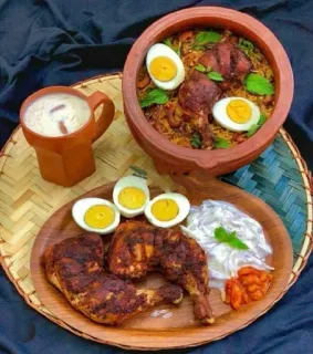 🤩 018f3384 poulet, œuf, biryani, nourriture, indien, plat telegram sticker